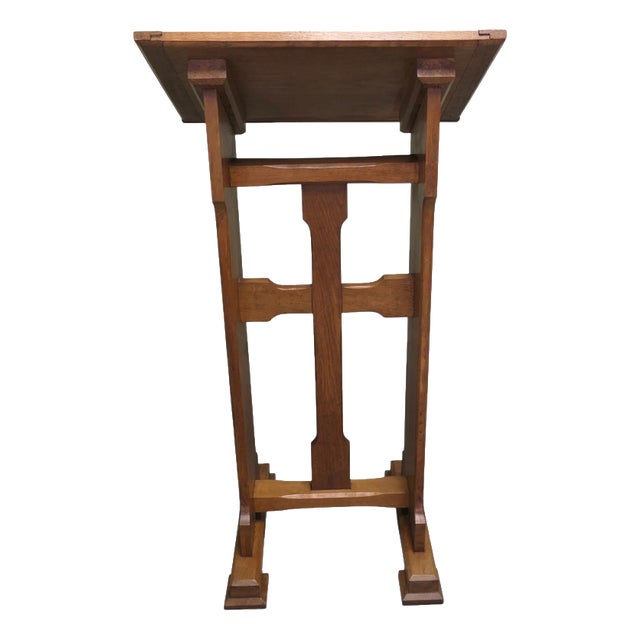 Arts and Crafts Golden Oak Podium for Restaurant Reception Greeter For Sale