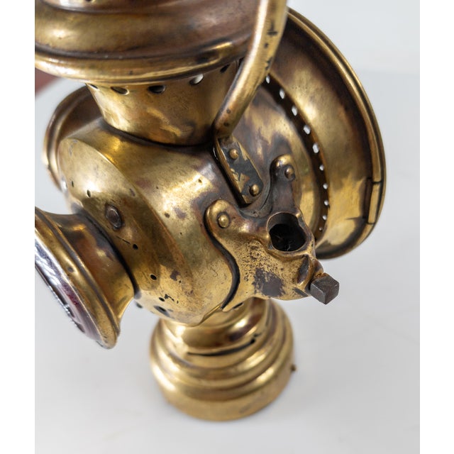 19th or 20th Century Brass Bicycle Carriage "Neverout" Lantern For Sale - Image 10 of 13