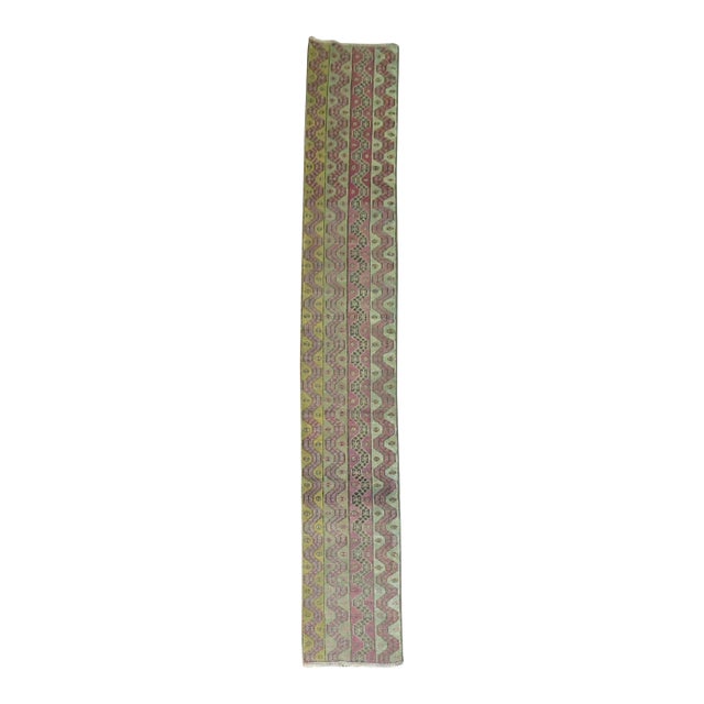 Zabihi Collection Narrow Antique Turkish Runner - 1'7" x 10'5" For Sale