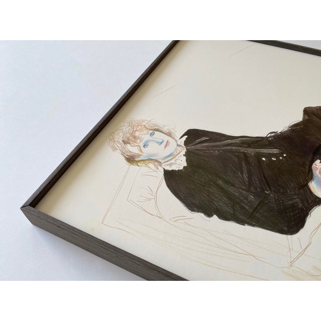 Pop Art David Hockney Vintage 1980 Lithograph Print Framed Museum Exhibition Poster " Celia, Paris " 1973 For Sale - Image 3 of 14