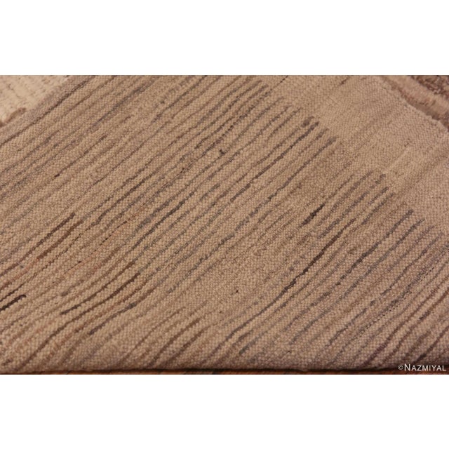 Neutral Earthy Grey Brown and Cream Tribal Modern Room Size Area Rug For Sale - Image 9 of 9