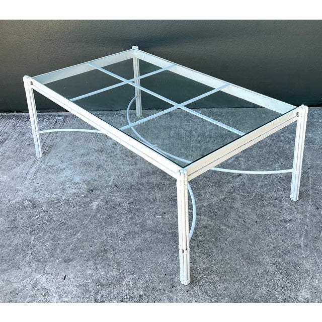 Vintage Metal and Glass Coffee Table For Sale - Image 4 of 12