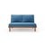 Mid-Century Modern Rishon Teak Outdoor Love Seat - Canvas Sapphire Blue For Sale - Image 3 of 5