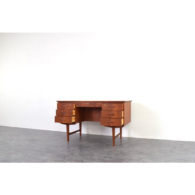 Mid-Century Modern Danish Executive Desk in Teak, 1960s For Sale - Image 14 of 18