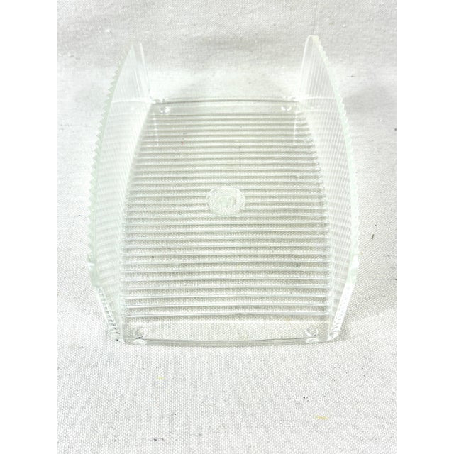 Transparent Vintage MCM Lucite Vanity Set of Three-Tissue Box Cover Toothbrush Holder and Napkin Holder For Sale - Image 8 of 8