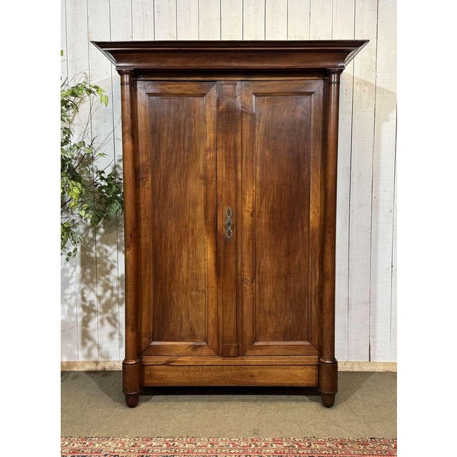 19th Century Empire Cherrywood Wardrobe For Sale - Image 16 of 16
