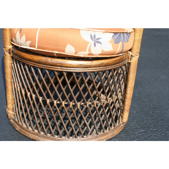 Vintage Mid Century Wicker Barrel Chairs- A Pair | Chairish