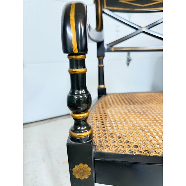 Vintage Neoclassical Lounge Chair (Black & Gold) For Sale - Image 4 of 4