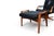 Mid-Century Modern Arne Wahl Iversen Highback Swivel Chair and Ottoman in Black Leather + Teak For Sale - Image 3 of 8