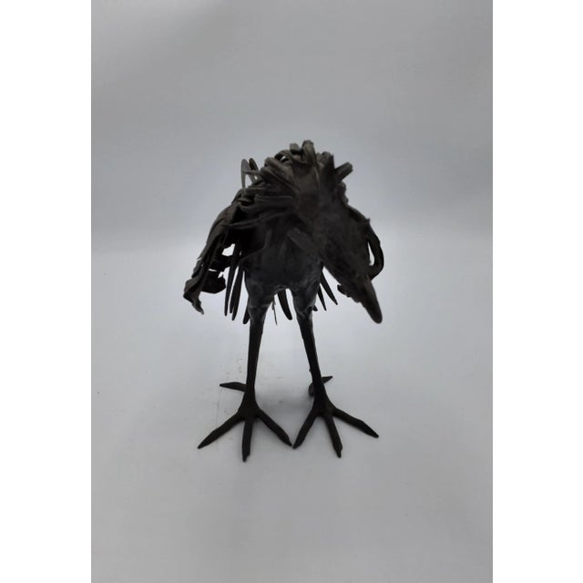 Set of 2 Vintage 20th Century Sheet Metal Rooster Figurines For Sale - Image 4 of 8