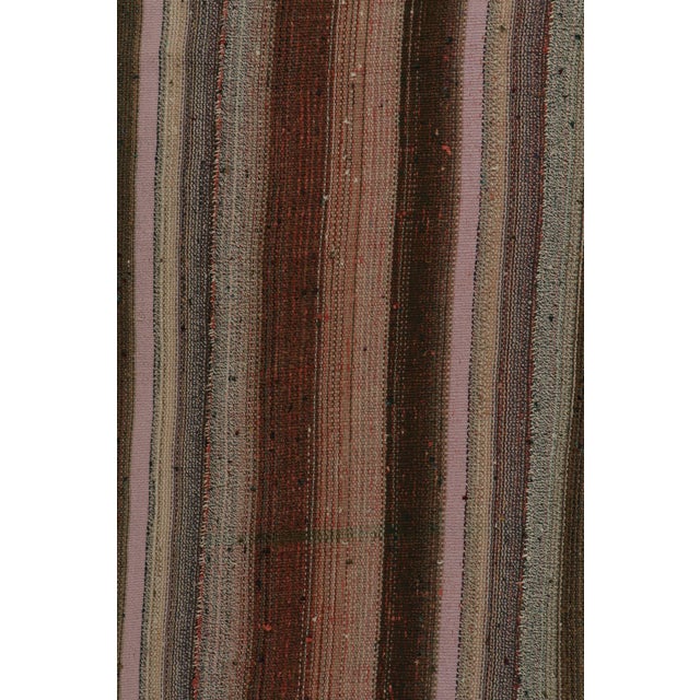 Handwoven Vintage Turkish Kilim Rug in Polychromatic Striped Pattern For Sale In New York - Image 6 of 7