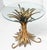 Italian Italian Wheat Sheaf Low Table of Gilt Metal With Round Top of Glass For Sale - Image 3 of 9