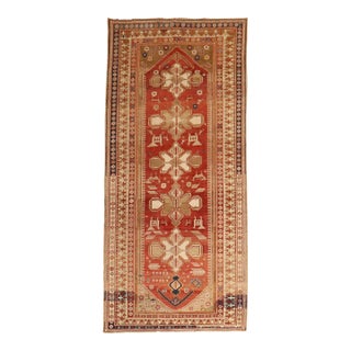 Red Antique Caucasian Shirvan Rug - 4'11" x 10'9" For Sale