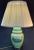 Ceramic Table Lamp, Pleated Silk Shade For Sale - Image 4 of 9