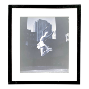 Large Framed Photograph Figure Skater Rockefeller Center New York City