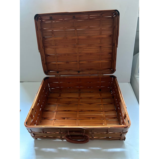 Mid 20th Century Japanese Bamboo Picnic Basket For Sale - Image 10 of 10