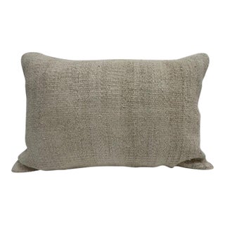 Turkish Hemp Pillow Cushion Natural Beige Pillow Cushion Cover 16" x 24" For Sale