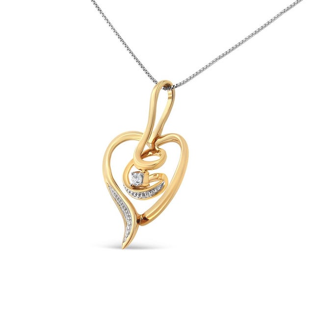 Symbolizing a love that never ends, this impeccably designed real 10kt gold heart pendant swirls at the center and...