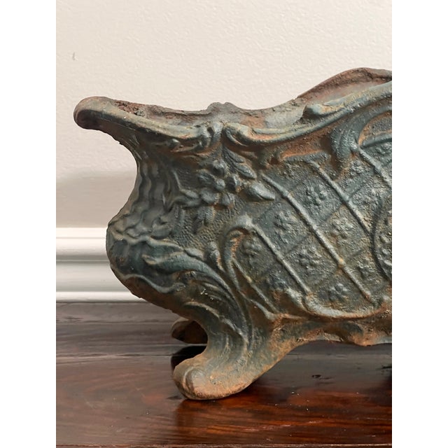 Green 19th Century French Victorian Era Cast Iron Footed Jardiniere For Sale - Image 8 of 15