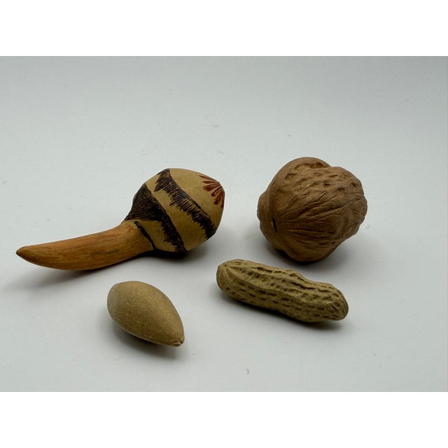 Ying Zisha Plate With Miniature Fruits and Nuts Sculptures For Sale - Image 4 of 9