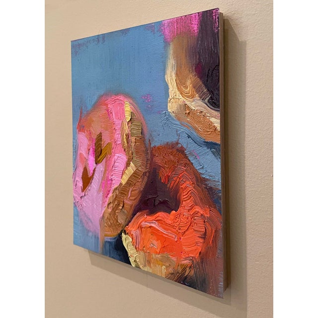 Impressionist Fire (Donuts) by Yana Beylinson | Oil on Paper Mounted on Board Abstract depiction of colorful donuts. For Sale - Image 3 of 3
