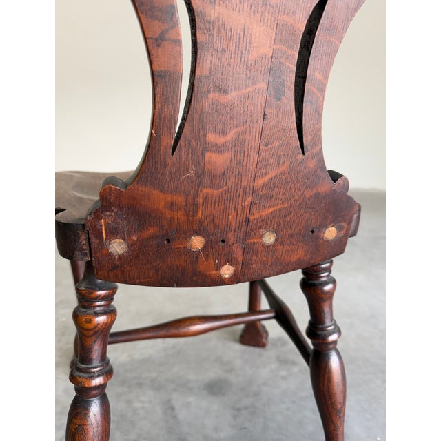 Early 20th Century Stickley and Brandt Carved Oak Renaissance Style Side Chair For Sale - Image 10 of 12