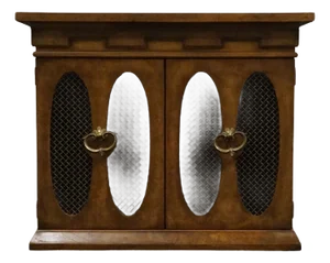 Weiman Furniture Italian Mediterranean Burled Walnut 25" Square Accent Storage End Table