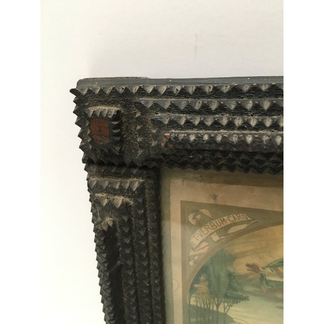 Vintage Tramp Art Framed Holy Family Print Chairish