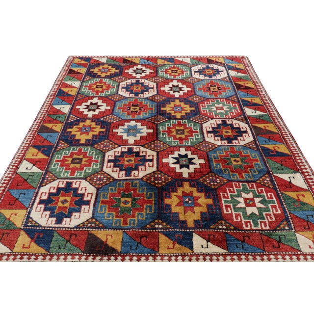 1950s Vintage Turkish Tribal Runner in Red With Colorful Medallions | Rug & Kilim For Sale - Image 5 of 8