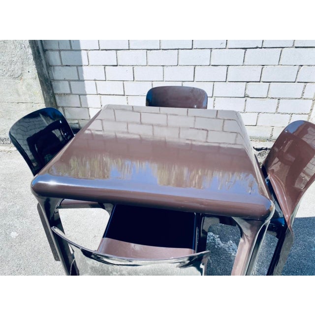 Artemide Selene Chairs and Stadio Table by Vico Magistretti for Artemide, 1980s, Set of 5 For Sale - Image 4 of 18