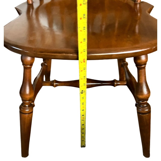 Set of Four Vintage Windsor Dining Chairs in Nutmeg Finish — Two Ethan Allen & Two Companion Chairs For Sale - Image 17 of 18