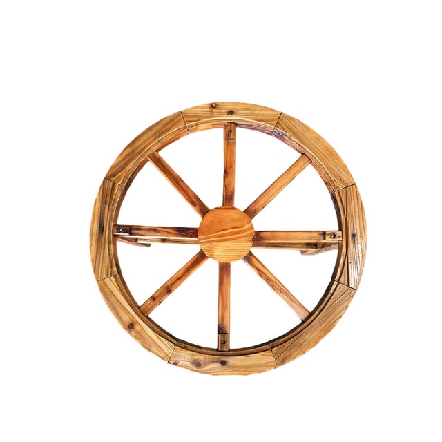Wood Southwestern Wooden Wagon Wheel Table and Chairs Set, 1960s For Sale - Image 7 of 7
