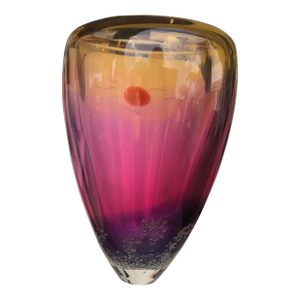 Sunset Vase, Sun & Birds by Blodgett Glass