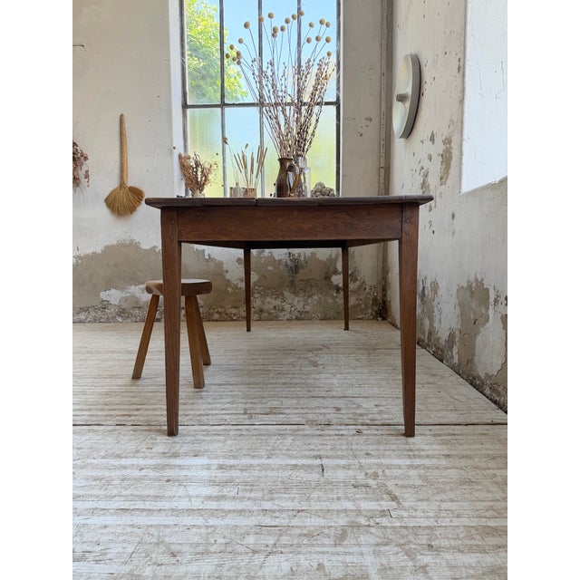 Oak Farmhouse Table with Spindle Legs, 1950 For Sale - Image 12 of 18