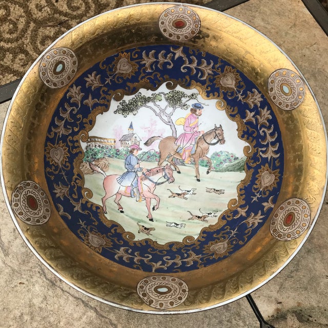 Late 19th Century 19th Century Edme Samson & Cie Porcelain Hunting Scene Bowl For Sale - Image 5 of 13