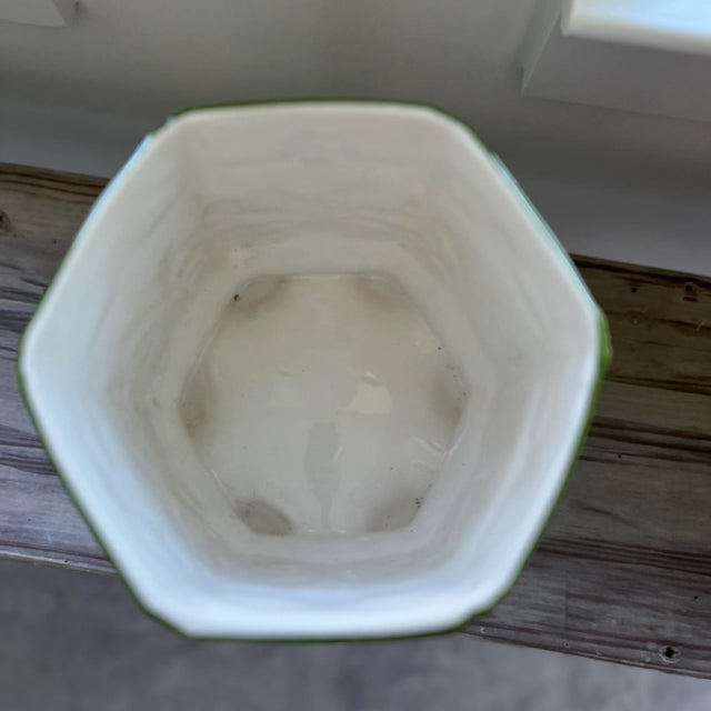 Vintage Portuguese Lily of the Valley Hand-Painter Cachepot/Planter For Sale - Image 9 of 9