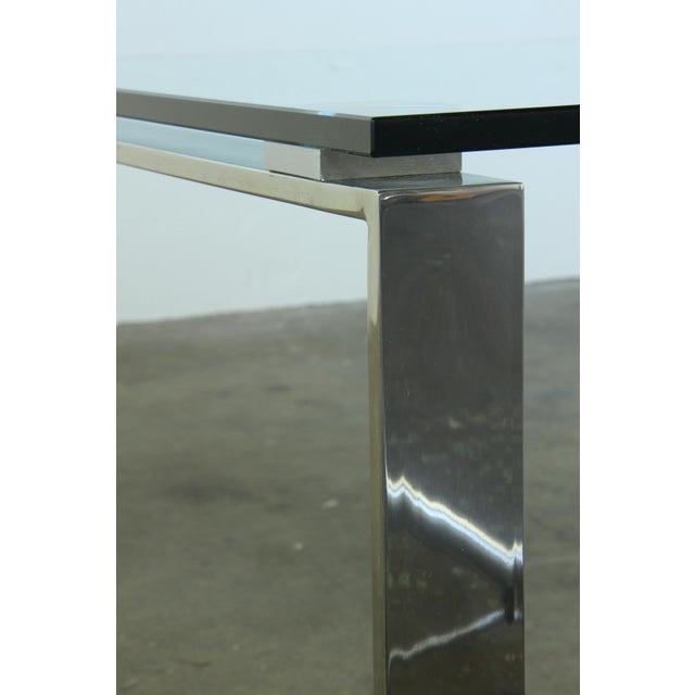 1990s Modern Minimalist Danish Coffee Table in Glass and Polished Chrome, 1990s For Sale - Image 5 of 18