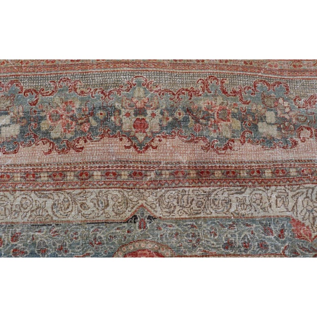 Large Antique Persian Mahal Rug With Central Medallion and Regal Design 12'4 X 20'4 For Sale - Image 10 of 17