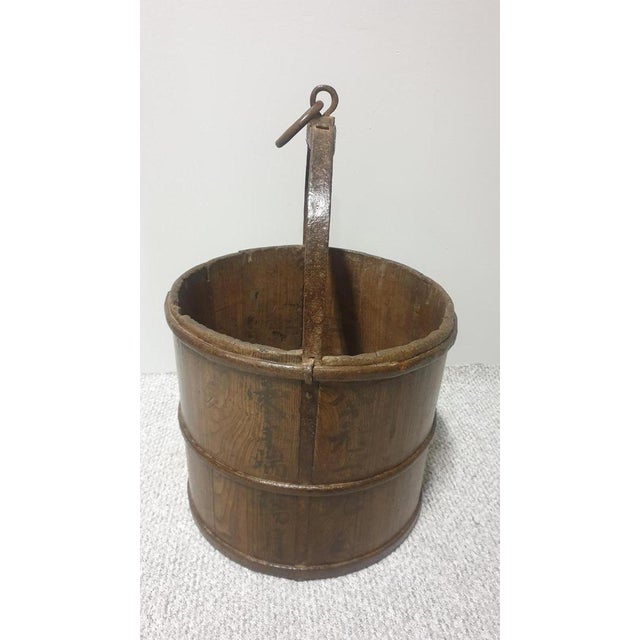 Oak and Iron Log Bin For Sale - Image 4 of 6