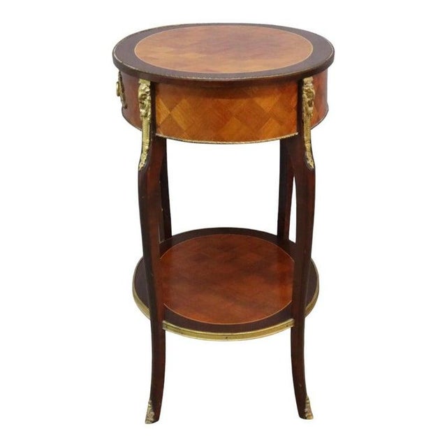 1920s Pair Spanish French Louis XV Style Rosewood Prquetry & Figural Ormolu Stands For Sale - Image 10 of 14
