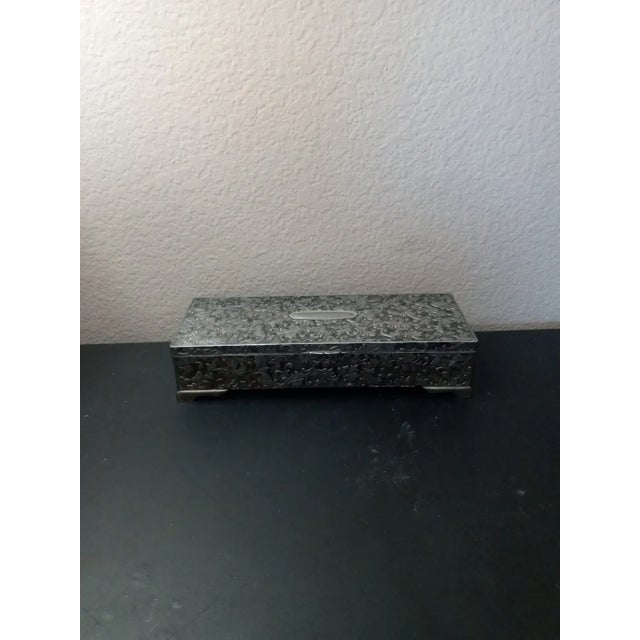Godinger 1.5"Hx3.5"Wx9"L Silverplate Floral Scrollwork Dresser Jewelry Box. Store your precious jewelry in this stunning...