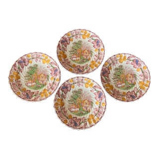 Spode Copeland Edward Duncan Rural Scenes Dinner Plates - Set of 4 Early 20th Century For Sale