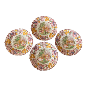 Spode Copeland Edward Duncan Rural Scenes Dinner Plates - Set of 4 Early 20th Century