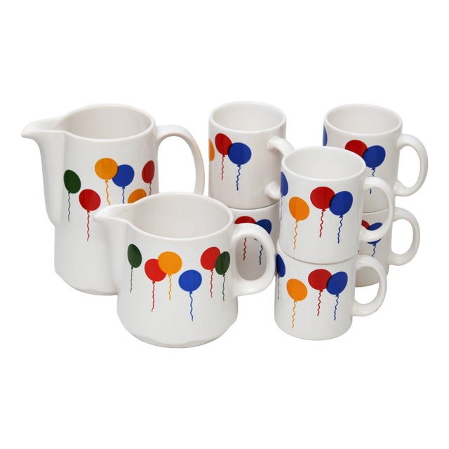 Balloon Birthday Service from Waechtersbach, 1970s, Set of 8 For Sale