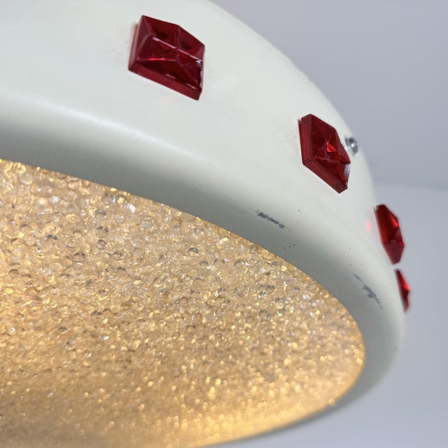 Vintage DDR UFO Lamp in White with Red Elements, 1970s For Sale - Image 11 of 13