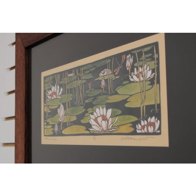 Kathleen West Mission Oak Waterlilies Framed Print For Sale - Image 4 of 13