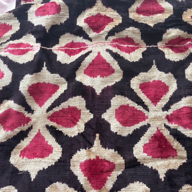Textile Les Ottomans Hand Woven Silk Velvet Fabric 26” X 90” For Sale - Image 7 of 9
