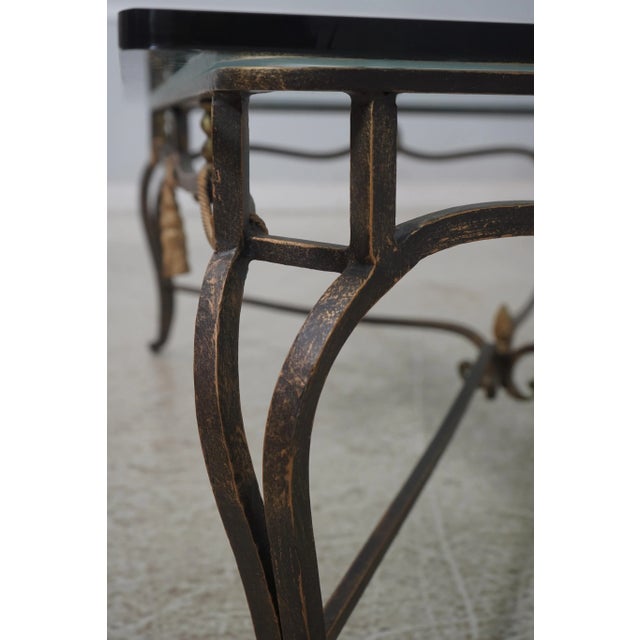 Regency Style Iron Base Tassel Design Coffee Table For Sale - Image 12 of 14