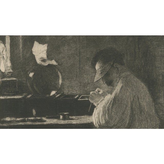 Late 19th Century C.L. Dake, The Diamond Cleaver, 1888, Amsterdam Diamond Industry Etching For Sale - Image 5 of 10