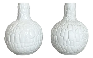 German Op Art Biscuit Porcelain Vases by Ak Kaiser, 1970s, Set of 2